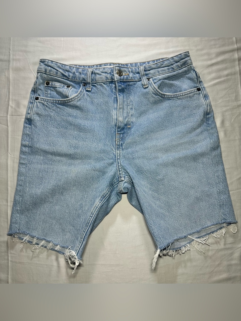 Topshop Light Blue Denim Cut-Off Women's Shorts